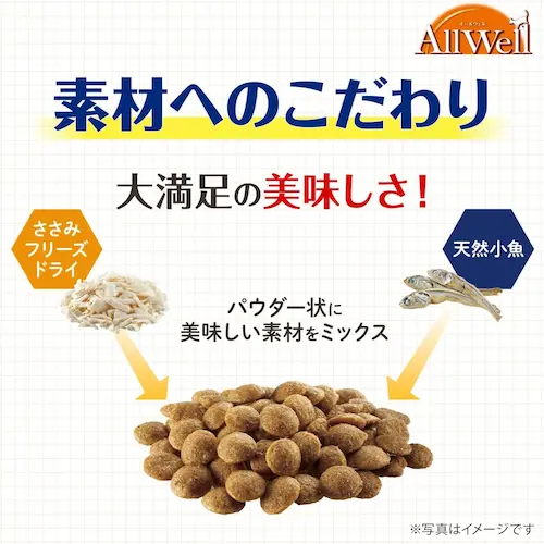オールウェル(AllWell)キャットフードの粒のイメージ