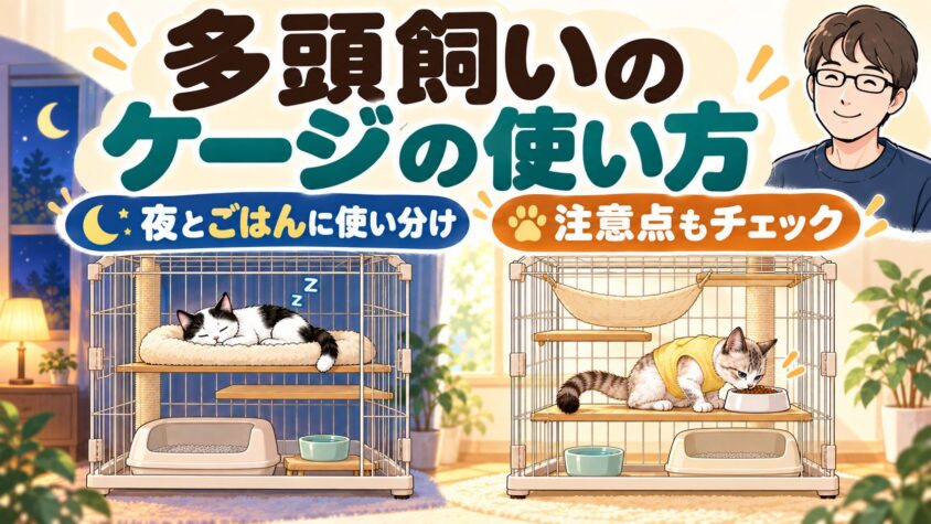 多頭飼いのケージの使い方｜夜とごはんの時間に分けて使う方法と注意点