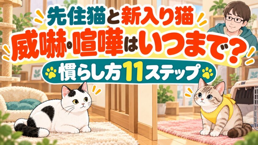 先住猫と新入り猫の威嚇・喧嘩はいつまで？慣らし方11ステップ