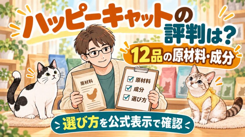 ハッピーキャットの評判は？12品の原材料・成分と選び方