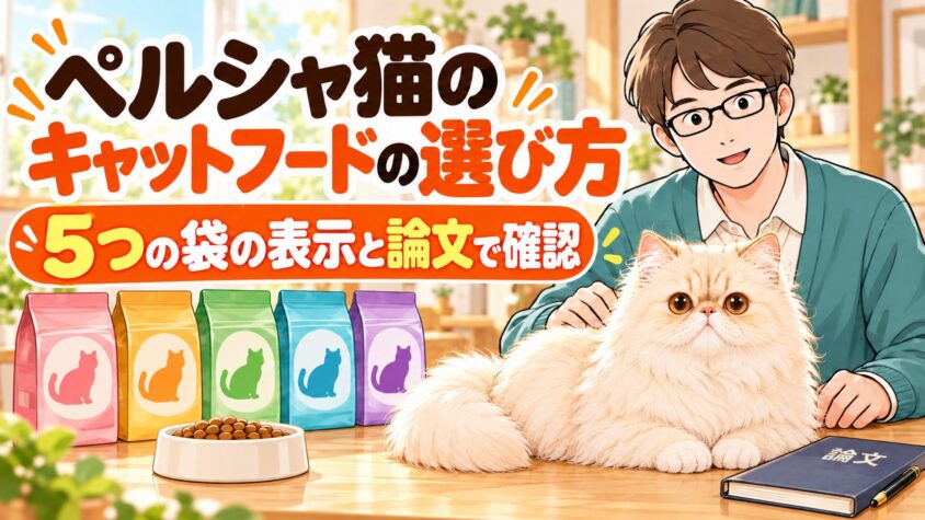 ペルシャ猫のキャットフードの選び方｜5つの袋の表示と論文で確認