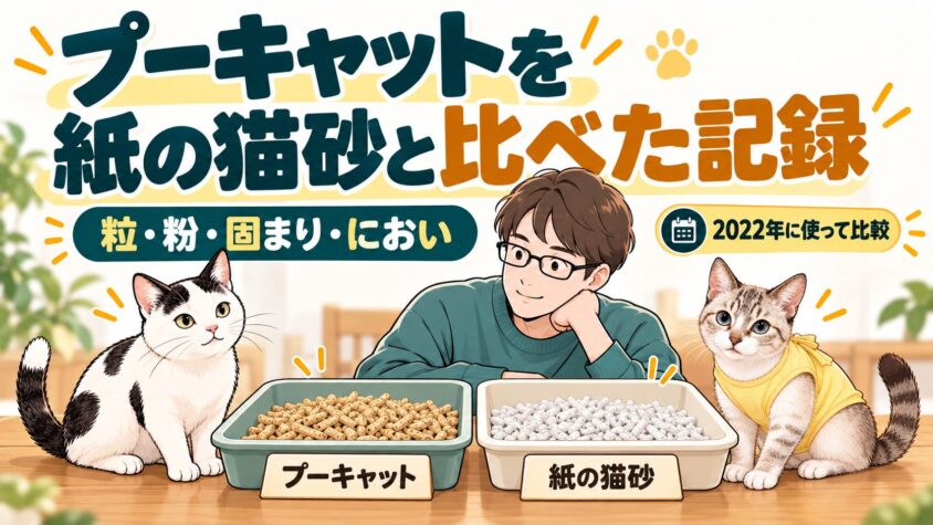 プーキャットを紙の猫砂と比べて使った記録｜粒・粉・固まり・におい